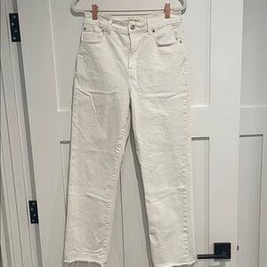 Madewell 90s Straight Crop in White w/ Raw Hem